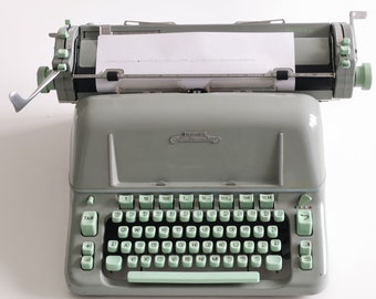 Hermes Ambasador Typewriter A3 format paper in excellent working condition with original soft cover, Switzerland (c. 1960)