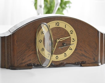 Art Deco Pendulum Chiming Mantel Clock W278 Germany (c Art Deco Pendulum Chiming Mantel Clock W278 Germany (c