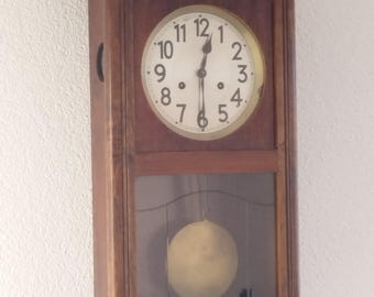 Junghans Vintage RA Pendulum Chiming Wall Clock Black Forest