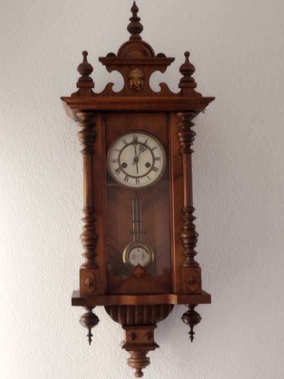 Horloge murale vintage à pendule RA, carillon, fabriquée en Suisse (vers 1910) - France