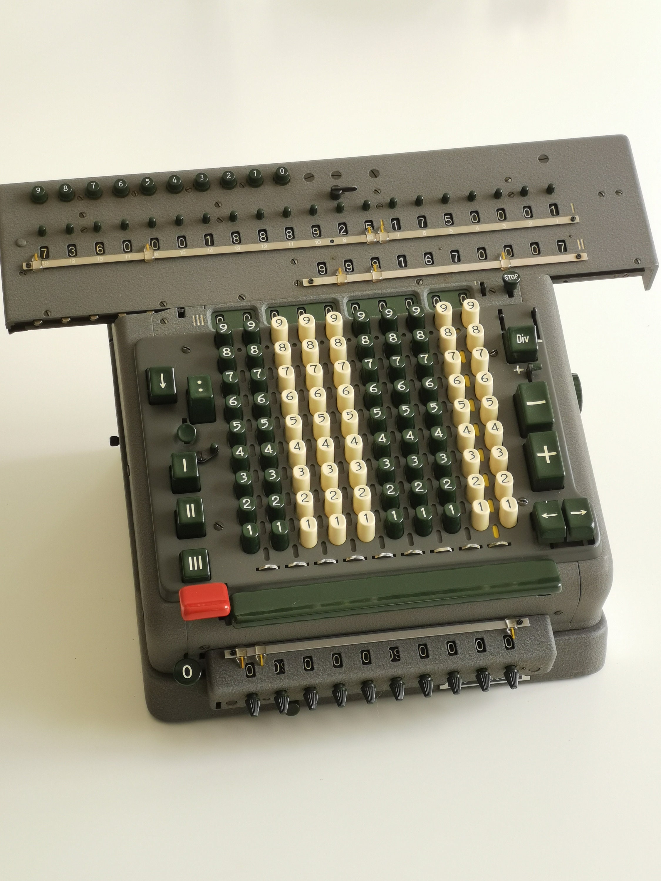 Vintage Calculator Madas 20BZS Portable Calculating Machine Made by H. W.  Egli in Switzerland c. 1950 