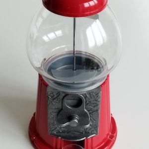 Vintage Red Gumball Machine | Candy Dispenser | Original Glass and Metal Gumball Machine | Movie Game Play Room Decor, China (c.1970s)