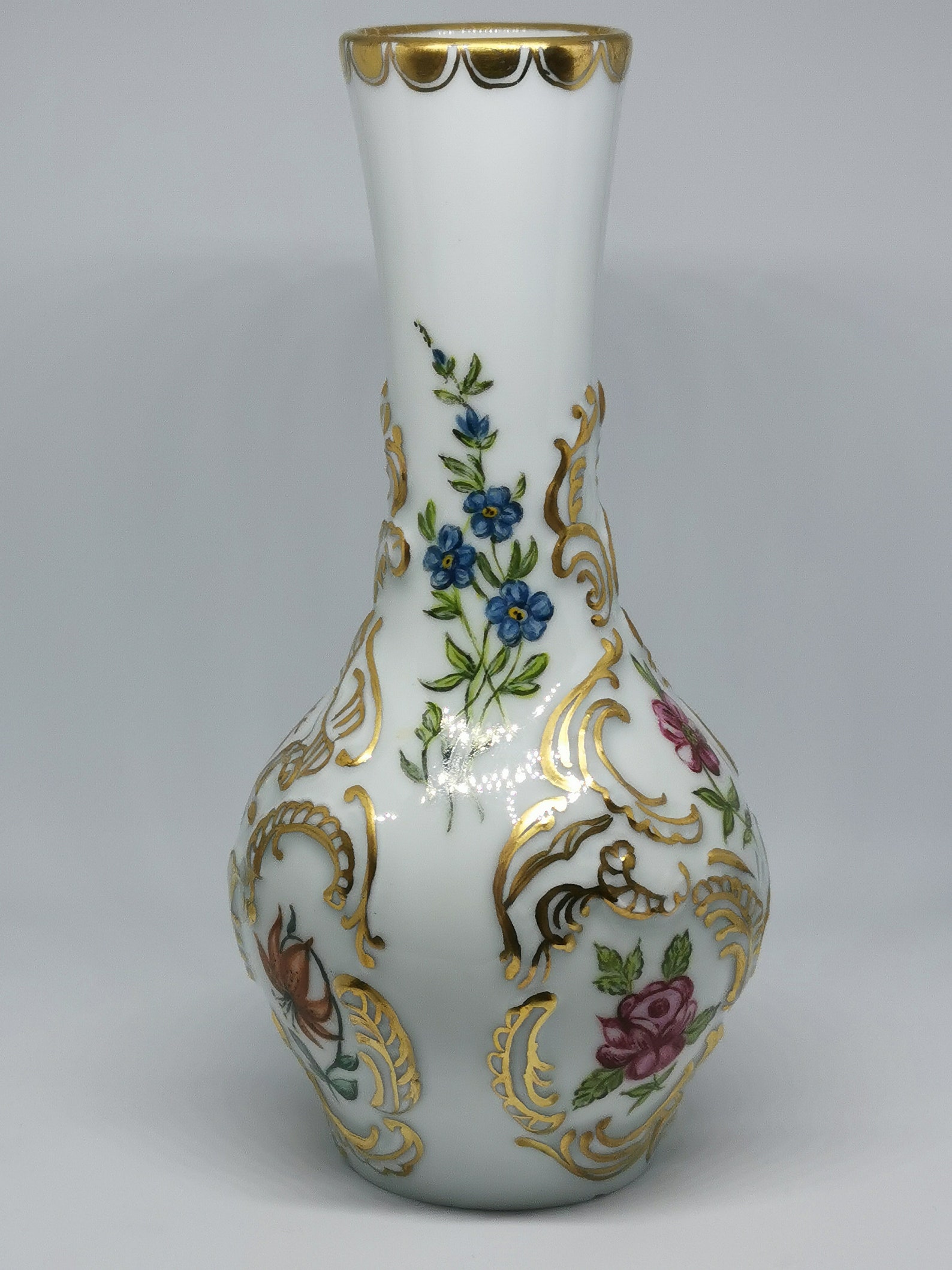 Royal Porzellan Bavaria Kpm Handarbeit Vase Weiß Royal Porzellan Bavaria KPM Handmade Handarbelt Echt Cobalt Porcelain