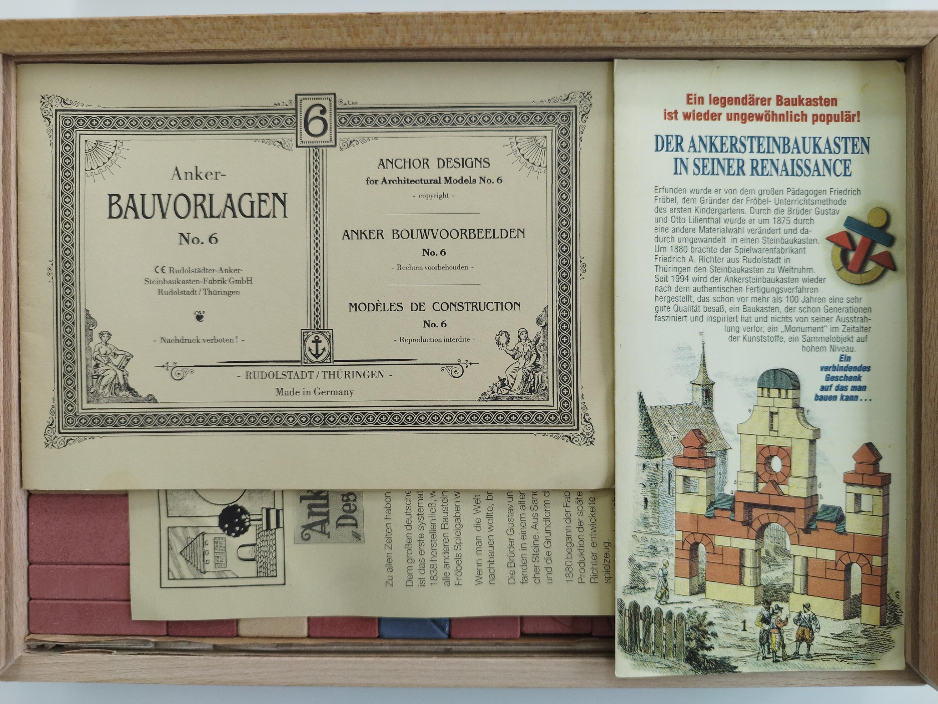 Vintage Anker-steinbaukasten Anchor Stone Building Blocks No. 6 