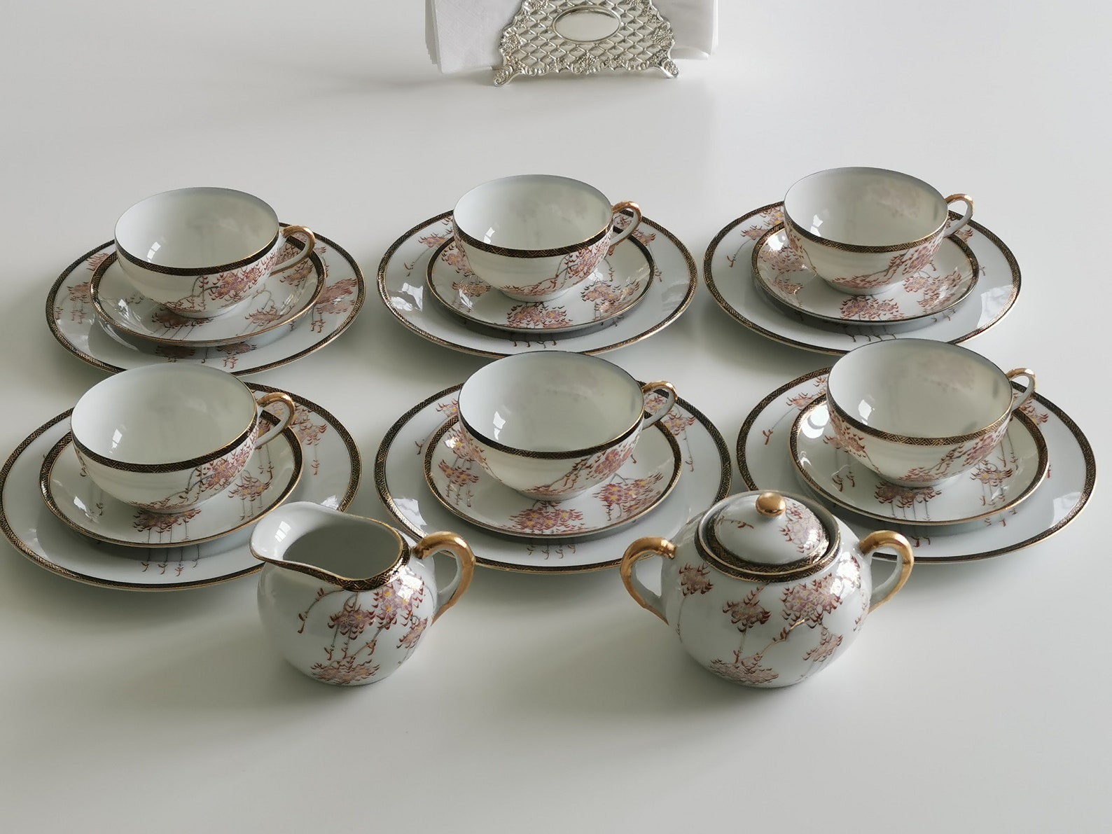Saji fine bone china porcelain tea set 21 pieces made by Etsy