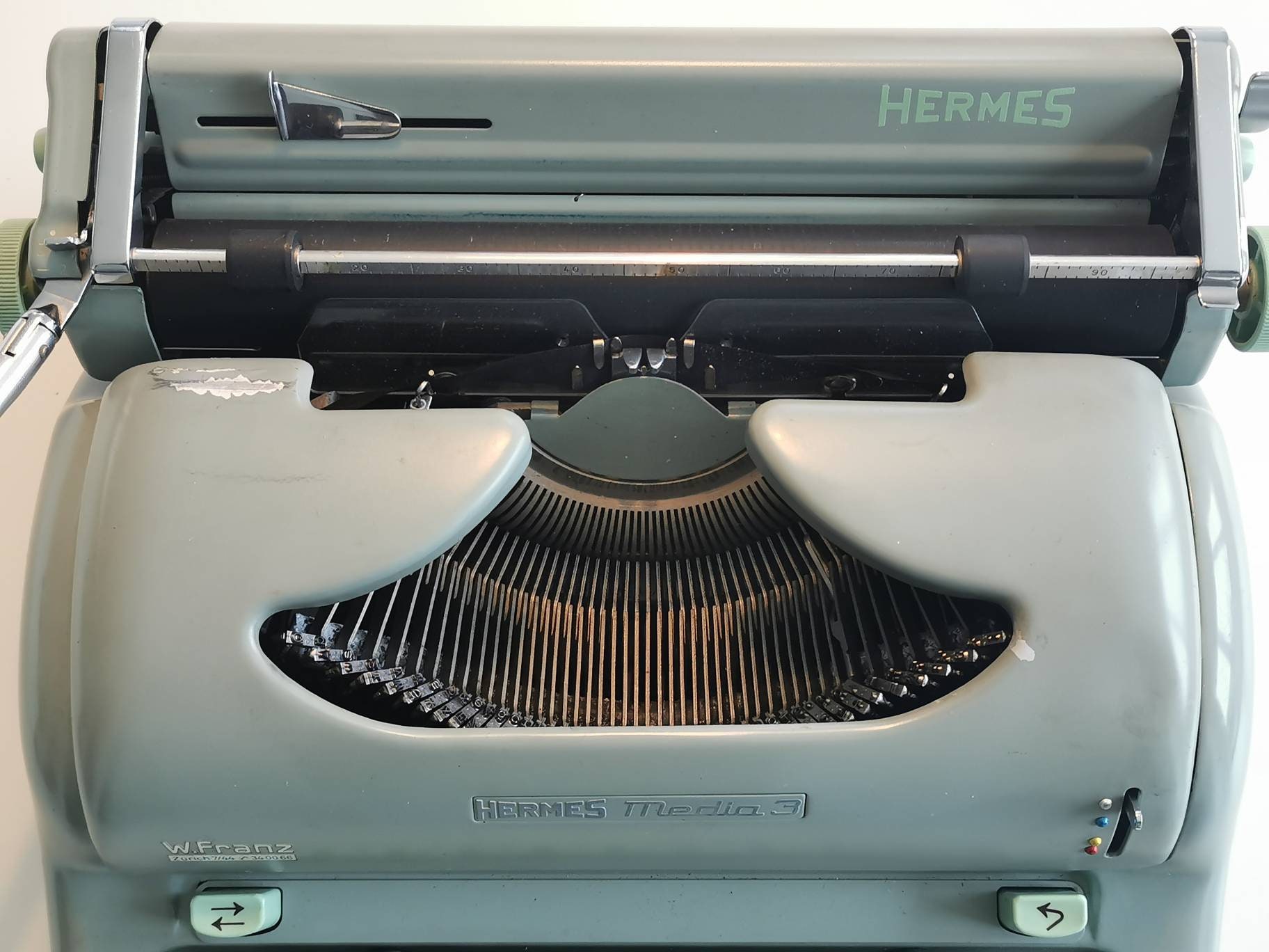 Hermes Media 3 Portable Typewriter in Working Condition With Hermes Media 3 Portable Typewriter in Working Condition With