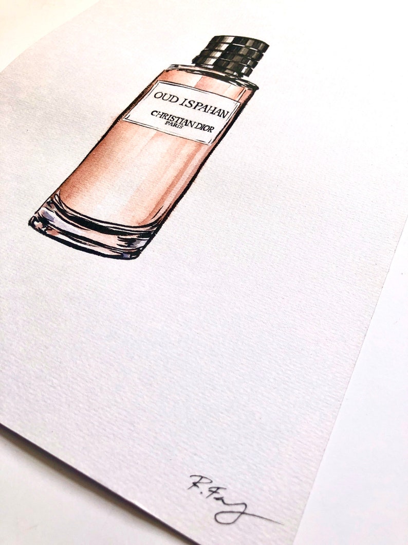 Dior Oud Ispahan Original Art Watercolor Illustration Wall Art Painting