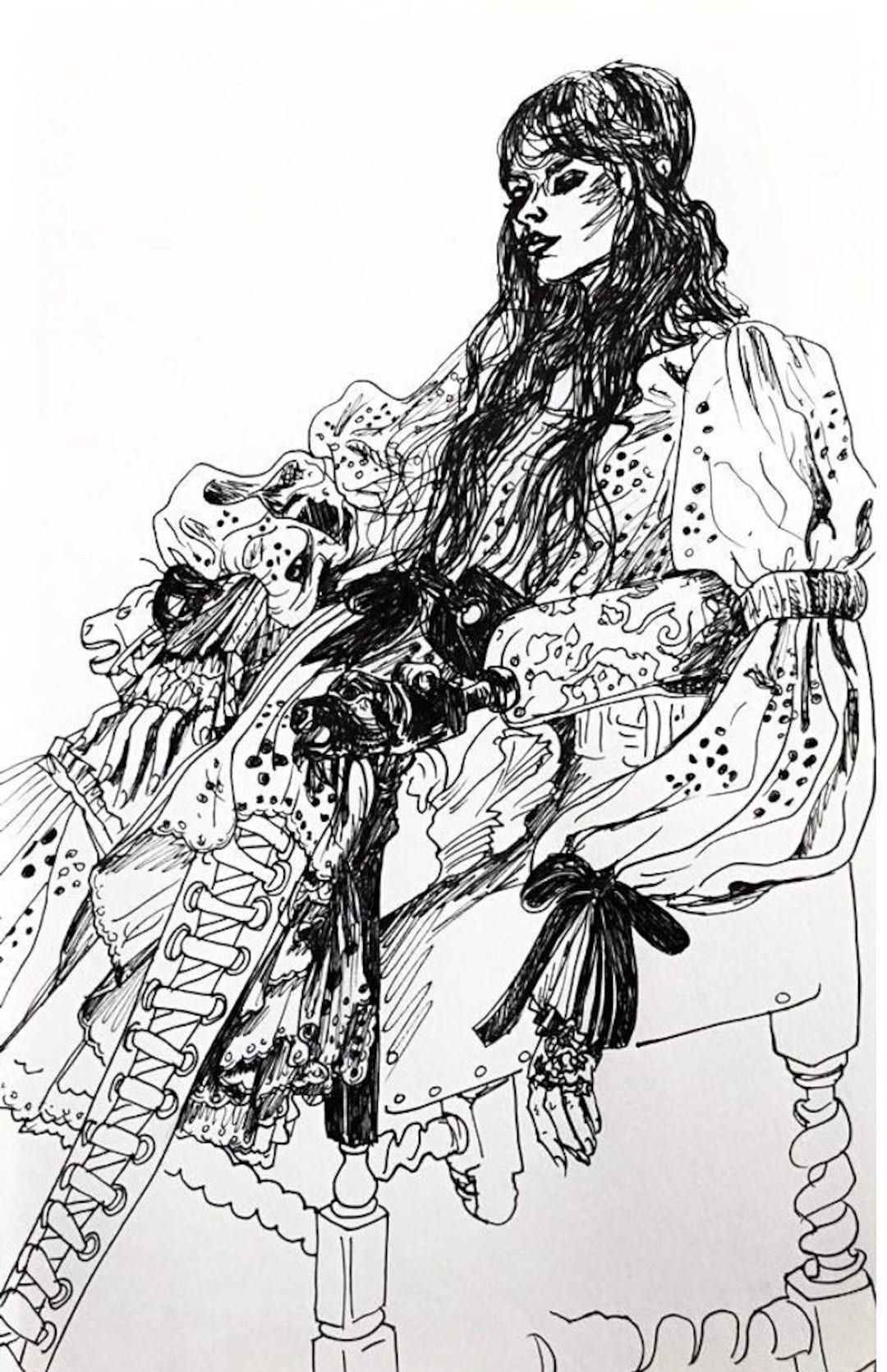 SALE* Alexander Mcqueen Fashion Editorial Illustration Original