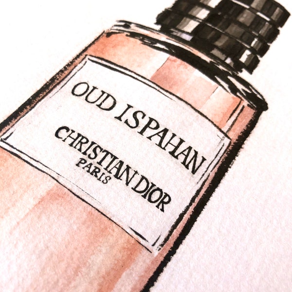 Dior Oud Ispahan Original Art Aquarelle Illustration Mur Art Peinture