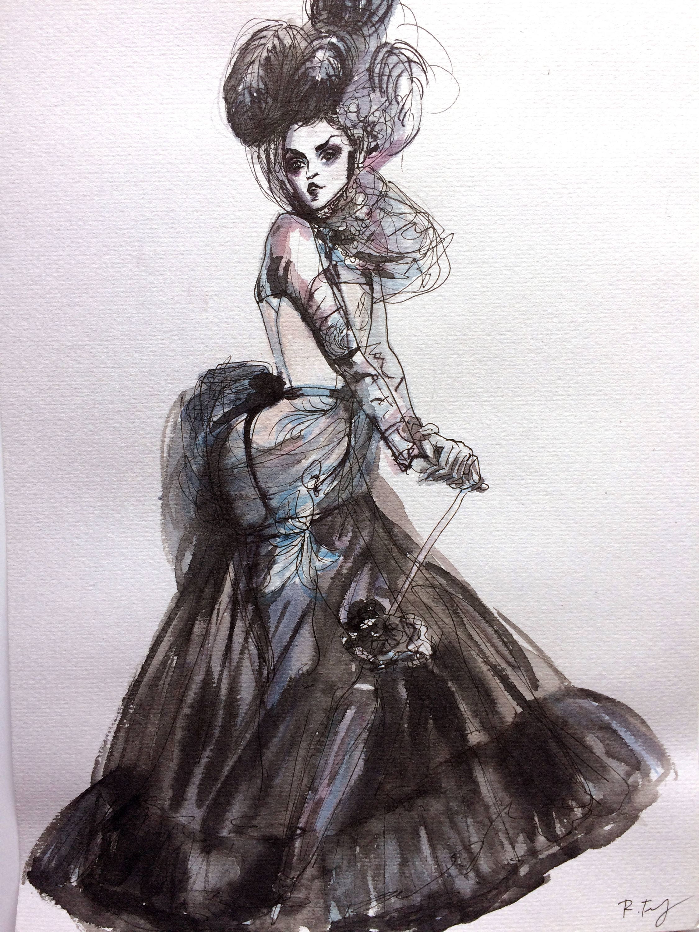 Christian Dior Couture Original Art Illustration Wall Art