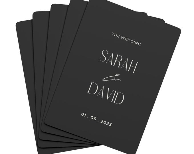 Cartes à jouer personnalisées, cartes de faveur de mariage pour les invités, cartes de jeu de fête personnalisées pour une date spéciale, cadeau d'anniversaire personnalisé
