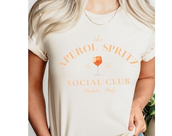 Aperol Spritz T-shirt | Social Club Cocktail Tee | Gift for Her | Women's gifts | Italy shirt | Mixologist Gift | Drink Lover | Happy hour T