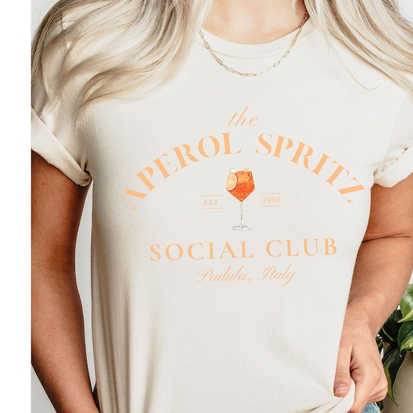 Aperol Spritz T-shirt | Social Club Cocktail Tee | Gift for Her | Women's gifts | Italy shirt | Mixologist Gift | Drink Lover | Happy hour T