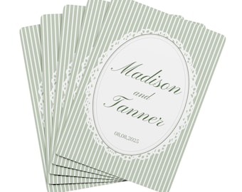 Custom Striped Wedding Birthday Engagement or Special Event Playing Cards: Personalized Party Favors