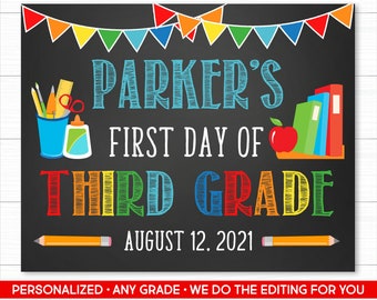 Personalized First Day of School Sign (Printable)