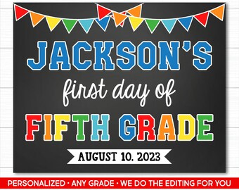 Personalized First Day of School Sign (Printable)