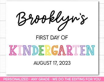 Personalized First Day of School Sign (Printable)