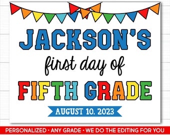 Personalized First Day of School Sign (Printable)