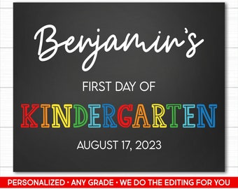 Personalized First Day of School Sign (Printable)