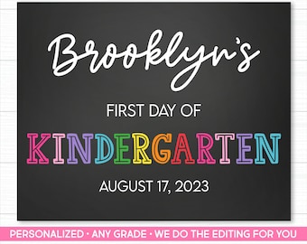 Personalized First Day of School Sign (Printable)