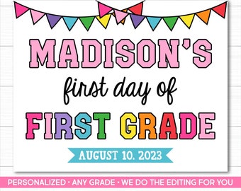 Personalized First Day of School Sign (Printable)