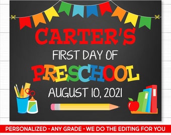 Personalized First Day of School Sign (Printable)