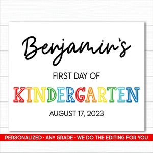 Panneau premier jour d&#39;école, panneau de rentrée, imprimable panneau premier jour d&#39;école, panneau premier jour d&#39;école garçon, panneau d&#39;école personnalisé