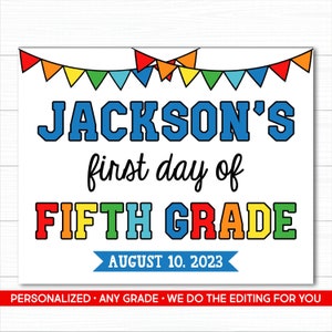 Signe de premier jour d&#39;école, signe de retour à l&#39;école, signe imprimable de premier jour d&#39;école, signe de premier jour d&#39;école de garçon, signe d&#39;école personnalisé