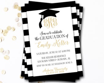 graduation invitations etsy
