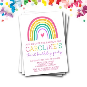 Rainbow Birthday Invitation, Rainbow Invitation, Rainbow of Fun, Over The Rainbow, Rainbow Party, Rainbow Birthday Printable, Rainbow Invite