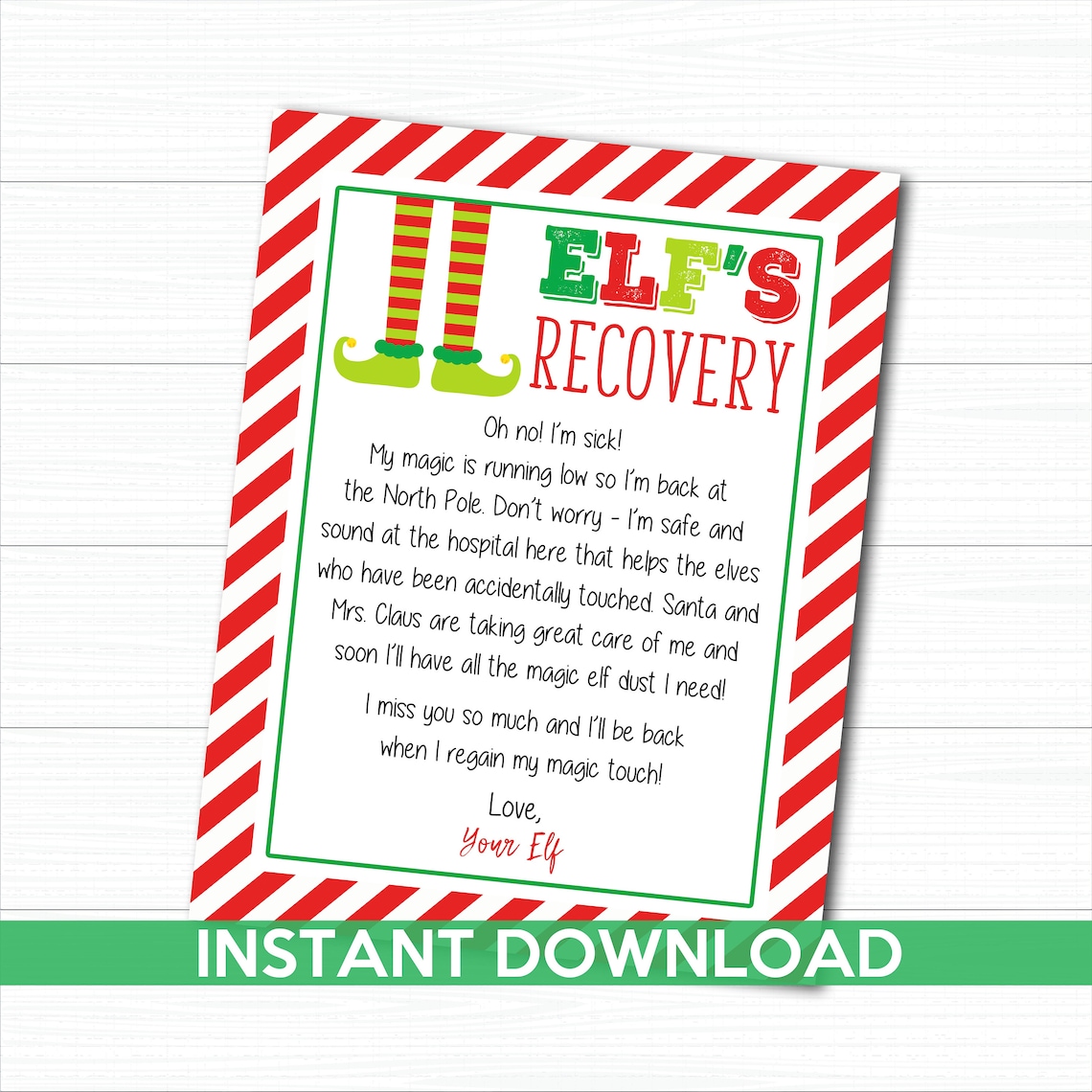 PRINTABLE Elf Recovery Letter Elf Sick Letter Elf Props Elf | Etsy