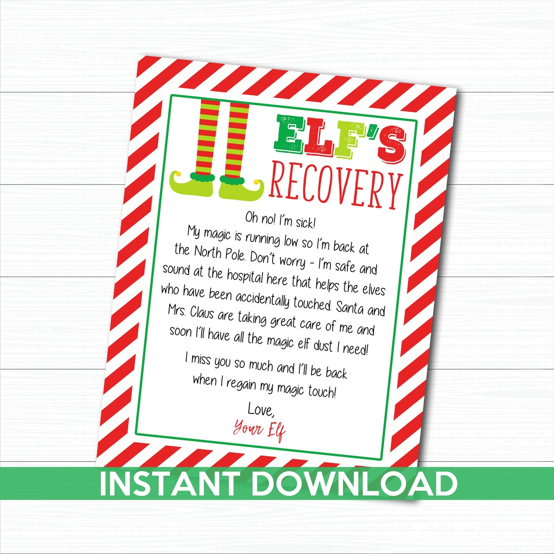 PRINTABLE Elf Recovery Letter Elf Sick Letter Elf Props Elf | Etsy