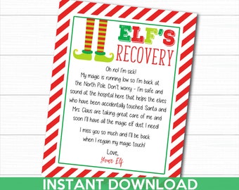 PRINTABLE Elf Recovery Letter, Elf Sick Letter, Elf Props, Elf Notes, Elf Notices, Elf Printables, Elf Props, Elf Letter, Instant Download