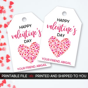 Valentine's Day Tag, Heart Valentine's Day Tag, Confetti Valentine's Day Tag, Personalized Valentine's Tag, Printable Valentine's Day Tag