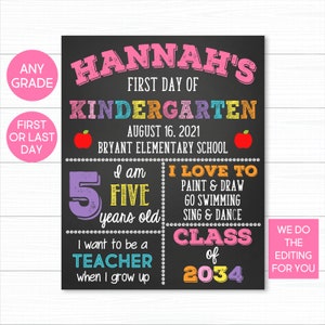 First Day Of School Sign, Back To School Sign, First Day Of School Chalkboard, 1st Day Of School Sign, Rainbow First Day, Preschool Sign