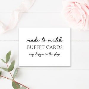 Biglietti per buffet di compleanno, carte per buffet per baby shower, etichette per alimenti, carte per buffet stampabili, stampabili fai-da-da-fi, realizzate per adattarsi a qualsiasi invito in negozio