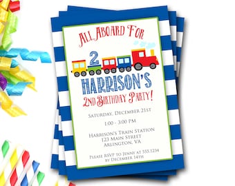 Train Birthday Invitation: Transportation Party, First Birthday (Printable)