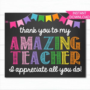 Teacher Appreciation Sign, Virtual Teacher Appreciation, Personalized Teacher Appreciation Sign, Teacher Appreciation Week, Instant Download