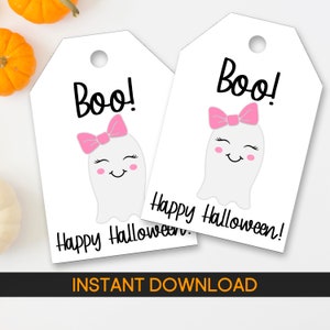 Printable Ghost Halloween Treat Tags, Goodie Bags (Digital Download)