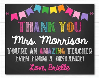 Teacher Appreciation Sign, Virtual Teacher Appreciation, Personalized Teacher Appreciation Sign, Teacher Appreciation Week, Printable Sign