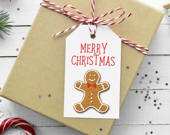 Conjunto De Etiquetas De Pan De Jengibre Con Cintas Rojas. Elementos De