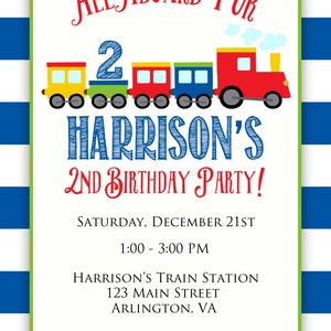 Train Birthday Invitation, Train Birthday Party, Train Invitation, Boy Birthday Invitation, Transportation Invitation, First Birthday image 2