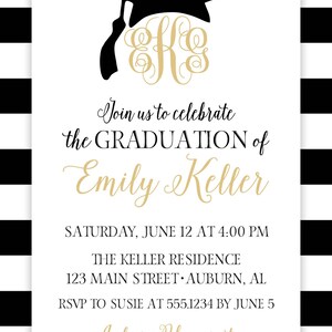 Monogram Graduation Invitation Monogram Graduation - Etsy