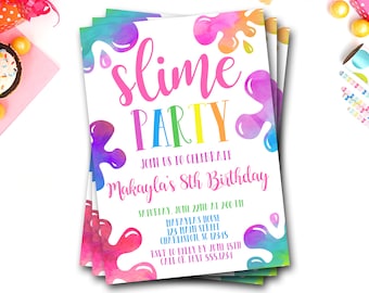 Slime Birthday Party Invitation (Digital or Printed)