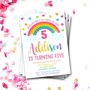 Rainbow Birthday Invitation, Rainbow Invitation, Rainbow of Fun, Over The Rainbow, Rainbow Party, Rainbow Birthday Printable, Rainbow Invite