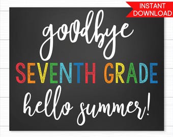 "Letzter Tag der 7.Klasse ""Chalkboard"" Hello Summer (Digitaler Download)"