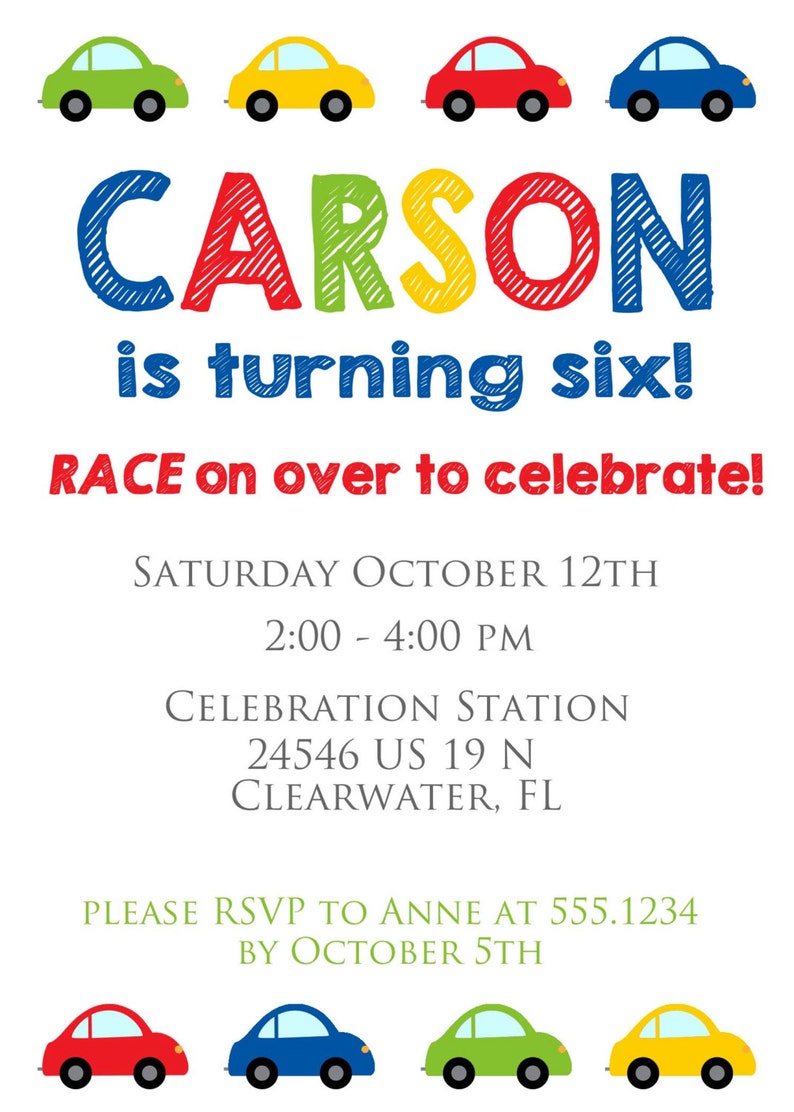 Car Birthday Invitation: Transportation Party, Boy First Birthday (DIY Printable) bild 2