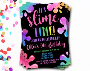 Slime Birthday Party Invitation (Digital or Printed)