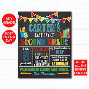 Last Day Of School Sign PRINTABLE, Boy Last Day of School Sign, Last Day Of School Chalkboard, 1st Day Of School Sign, Printable Chalkboard