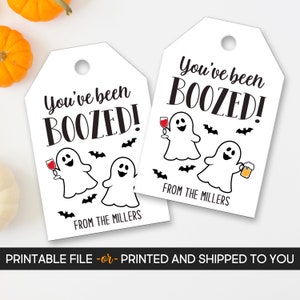 Personalized You&#39;ve Been Boozed Halloween Tags (Digital or Printed)